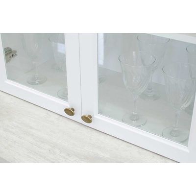 Cristaleira Americana 2 Portas com Vidro 2 Gavetas C357 Henn Branco