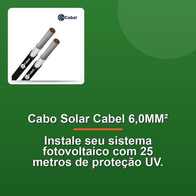 Cabo Solar Cabel 6,0mm² Preto 25m