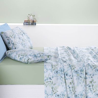 Jogo Cama Lençol Maris Queen Percalle 200 Fios Estampado 4 Peças Forest Verde