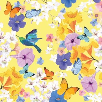 Painel de Parede The Wall 2 Floral Amarelo 391971