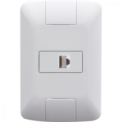 Conjunto 4x2 com 1 Tomada RJ45 cat. 6 Tramontina Aria Branco
