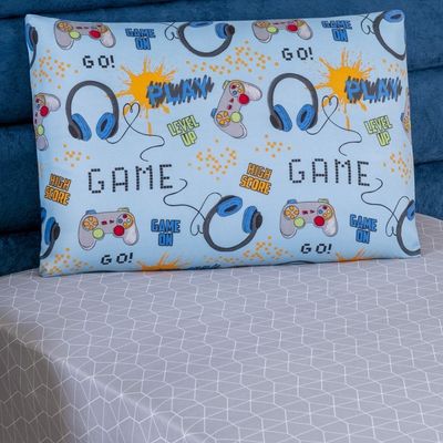 Enxoval Kit Colcha + Jogo De Cama Lençol Bouti Solteiro Infantil Kids 4 Peças 100% Poliéster - Game