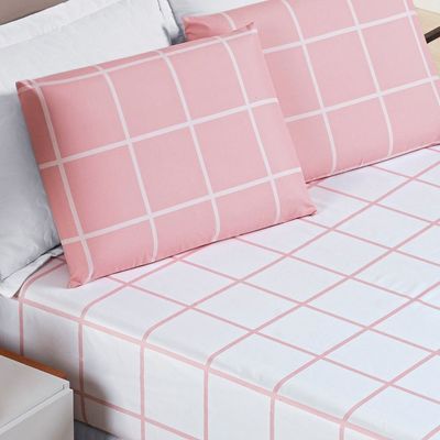 Jogo de Cama Austin Casal Padrão 03 Peças - Rosa