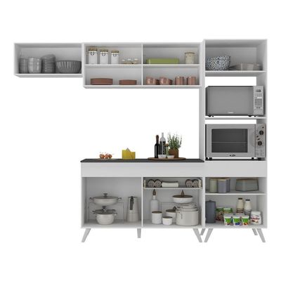 Armário De Cozinha Compacta 4 Peças Mp3691.891 Veneza Branco