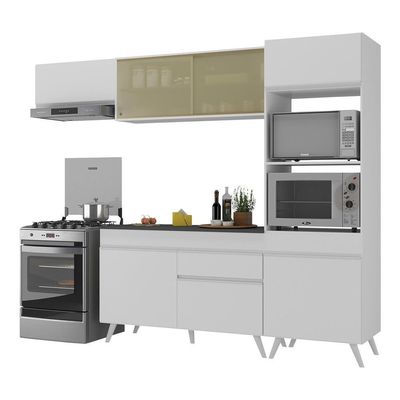 Armário De Cozinha Compacta 4 Peças Mp3691.891 Veneza Branco