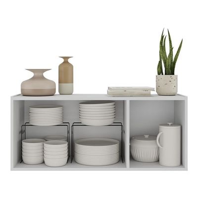 Aparador Buffet Suspenso Com Espelhos 3 Portas Multimóveis Mp8004 Branco Branco