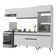 Armário De Cozinha Compacta 252cm Veneza Multimóveis V3690 Branco/preto Branco/preto