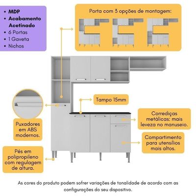 Armário De Cozinha Compacta Smart Multimóveis Mp2220 Branco