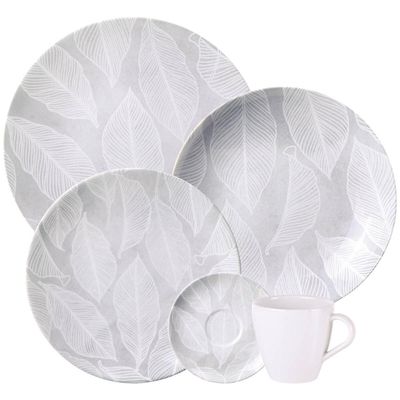Aparelho de Jantar em Porcelana Decorada 20 Peças Tramontina Arbo Mesa Posta 4 Pessoas
