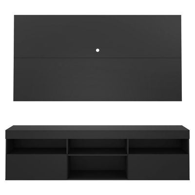 Rack C/ Painel Tv 65" Suspenso Multimóveis V3299 Preto