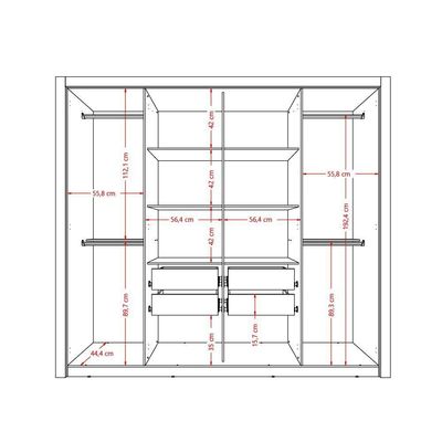 Guarda Roupa Casal 8 Portas 4 Gavetas Espelho 1096 Carraro - Native