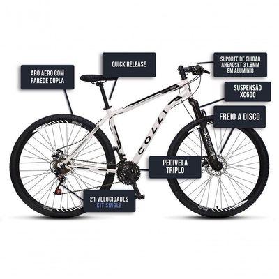 Bicicleta Athena Aro 29 Em Aço Com 21 Marchas Colli