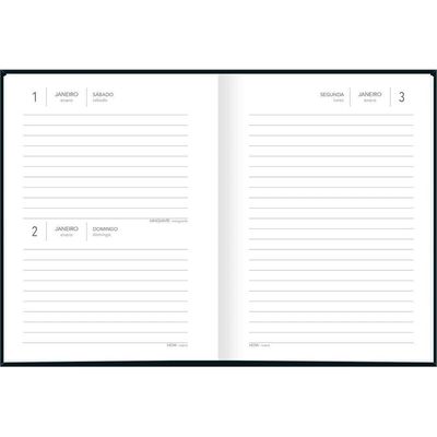 Agenda Costurada Diária - M4 - 12,3x16,6 Cm - Pepper 2022 - Tilibra - Preto