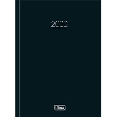 Agenda Costurada Diária - M4 - 12,3x16,6 Cm - Pepper 2022 - Tilibra - Preto