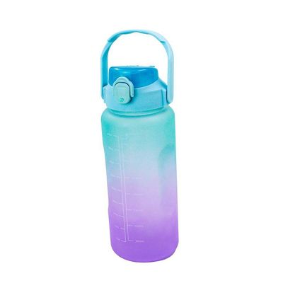 Garrafa Galão De Agua 2l E 900ml Degrade Com Figurinhas Adesivos 3d Verde