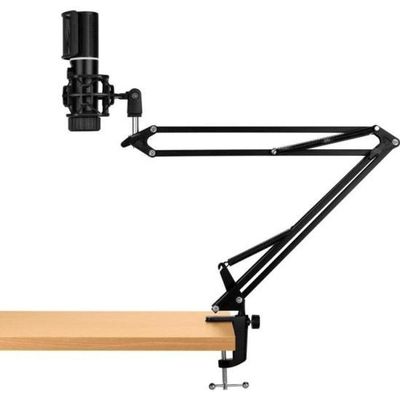 Microfone Gamer Rgb Mic Arm C- Braço Flexível Preto Streamplify