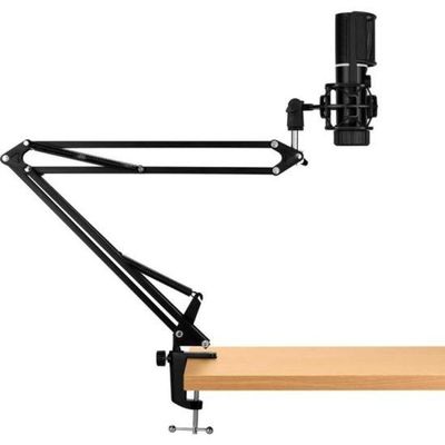 Microfone Gamer Rgb Mic Arm C- Braço Flexível Preto Streamplify