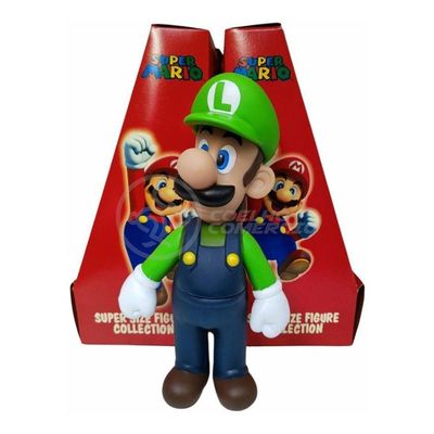 Boneco Action Figure Luigi Articulado Colecionável Grande Super Size 23cm - Super Mario World