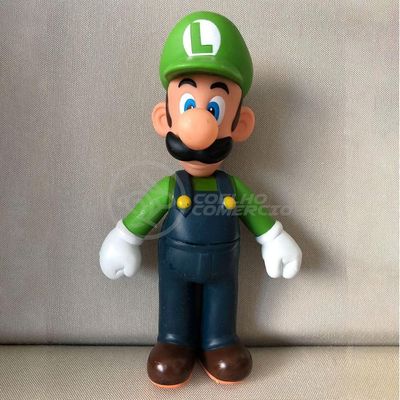 Boneco Action Figure Luigi Articulado Colecionável Grande Super Size 23cm - Super Mario World