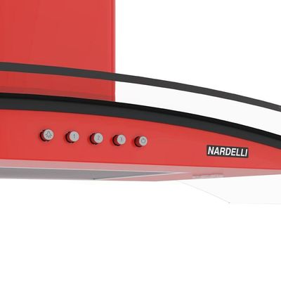 Coifa Nardelli De Parede Clean Vidro Curvo Vermelha 70cm Vermelho 220V