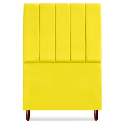 Cabeceira Solteiro 100 Cm Com Frame Carla Suede Amarelo Artte Amarelo