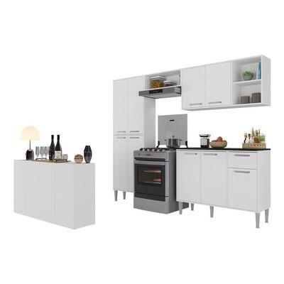 Cozinha Completa C/ Aparador Siena Multimóveis Branca