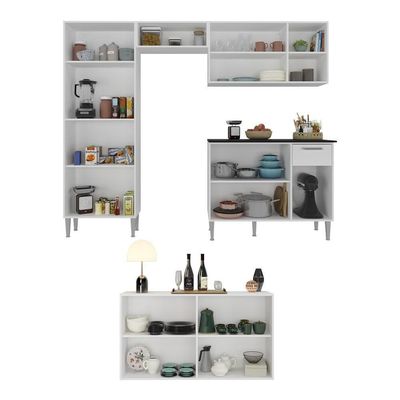 Cozinha Completa C/ Aparador Siena Multimóveis Branca