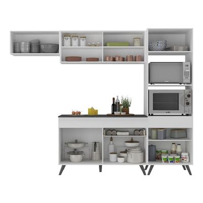 Armário De Cozinha Compacta 4 Peças Mp3691.964 Veneza Branco