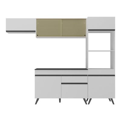 Armário De Cozinha Compacta 4 Peças Mp3691.964 Veneza Branco