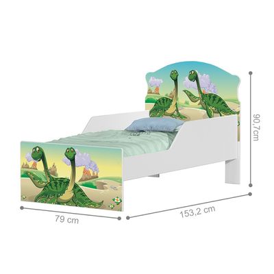 Mini Cama Infantil 153,2x79cm com Proteção Lateral Personagens Dinossauro K02 - D'Rossi