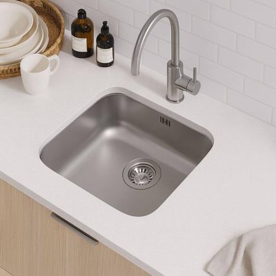 Cuba Tramontina para Pia Cozinha Inox Escovado 40x40cm Aria Max 40 BS Embutir ou Sobrepor