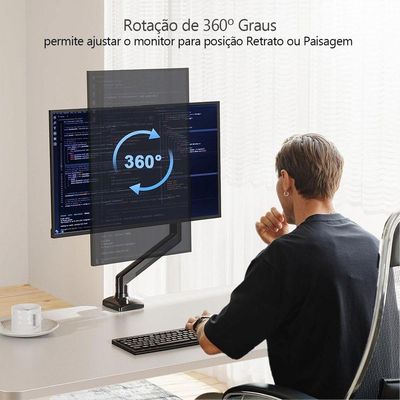 Suporte Monitor 17 A 32 Articulado Pistão A Gás F8 - Fitter Tech