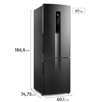Geladeira Electrolux Frost Free Inverter 400L Efficient AutoSense e Rapid Freeze Inverse Black Inox Look (IB6B) Bivolt