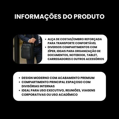 Pasta De Trabalho Executiva Pequena Impermeável Reforçada Em Poliuretano - Trivon - Yin's Preto