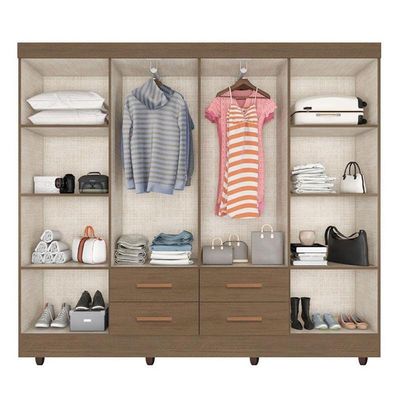 Guarda Roupa Casal Porto 8 Portas Carvalho Oak - Móveis Leão