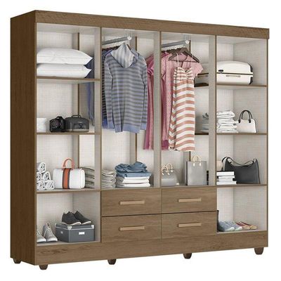 Guarda Roupa Casal Porto 8 Portas Carvalho Oak - Móveis Leão