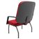 Cadeira De Escritório Recepção Com Braço Fixa Preta Magno P03 Crepe Vermelho - Lyam Decor