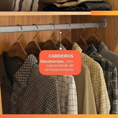Guarda Roupas Solteiro Com Espelho 2 Portas De Correr 4 Gavetas Riva Flex Madeirado Touch/off White