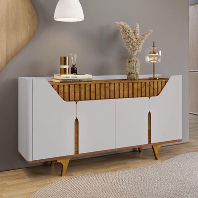 Aparador Buffet Danúbio Off-white Com Naturalle - Bechara