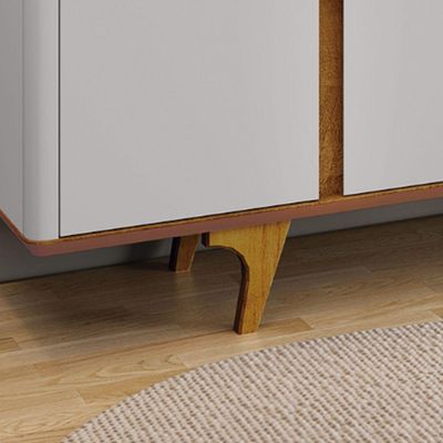 Aparador Buffet Danúbio Off-white Com Naturalle - Bechara