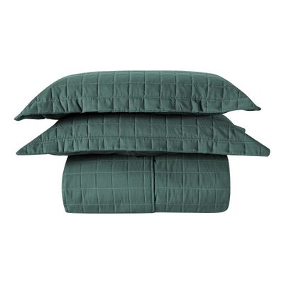 Cobre Leito Matelassê Percal 300 fios Basic King 03 Peças 100% Poliéster - Verde