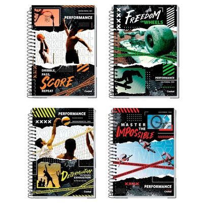 Caderno Espiral Universitário Capa Dura A4 10 Matérias 160 Folhas Performance Credeal Estampa 4