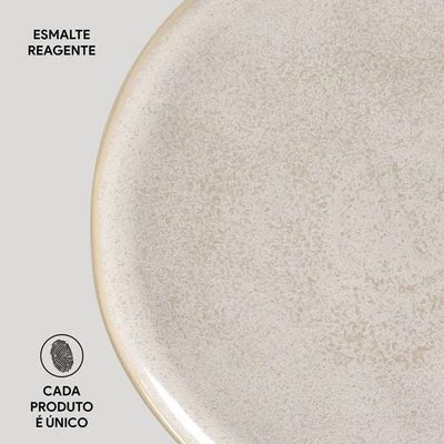 Conjunto de Pratos Rasos Bio Latte 29cm 6 Peças Porto Brasil Off White