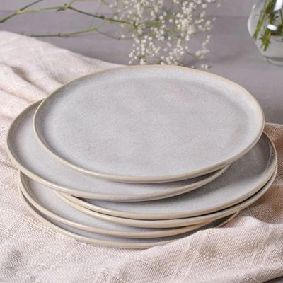 Conjunto de Pratos Rasos Bio Latte 29cm 6 Peças Porto Brasil Off White