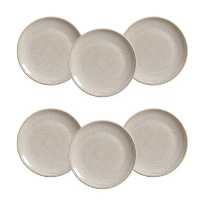 Conjunto de Pratos de Sobremesa Porto Brasil Coup Hotellate 21cm - 6 PeÃ§as Cinza