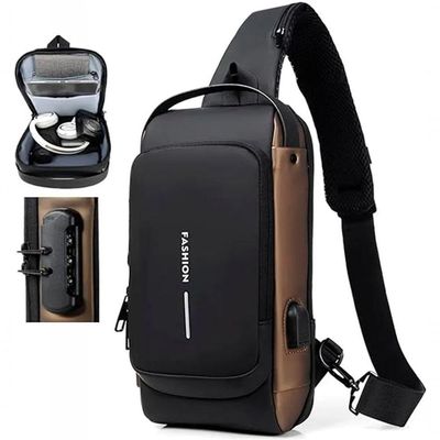 Pochet Masculina Com Cadeado Prova D'água Anti-roubo Azul