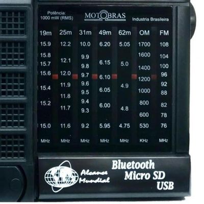Rádio Portátil 7 Faixas Rm-pu32ac Preto Motobras