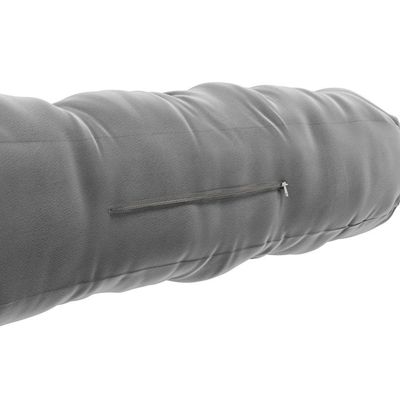 Almofada Para Cabeceira Encosto Apoio Lombar Spot 195cm Com Porta Celular Veludo - Abmaza Cinza