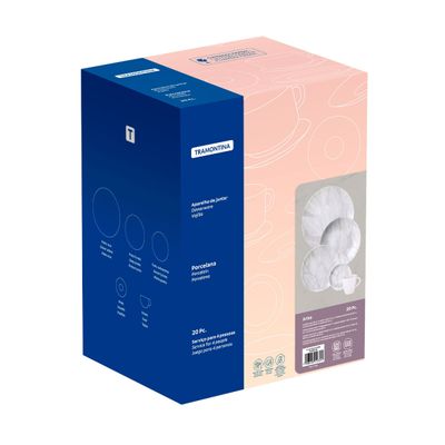Aparelho de Jantar Tramontina Arbo Porcelana Decorada 20 Peças