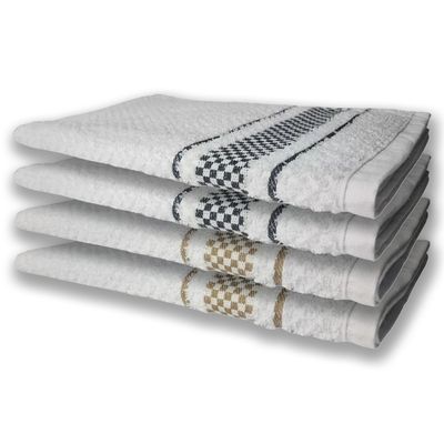 4 Panos de Prato Atoalhado Felpudo Premium Preto+Marrom